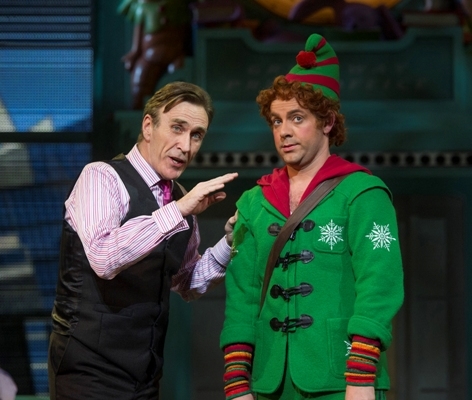 Joe McGann (Walter) and Ben Forster (Buddy) in Elf.