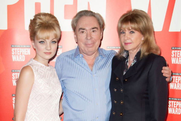 Charlottle Blackledge, Andrew Lloyd Webber and Mandy Rice-Davies at the launch of Stephen Ward
