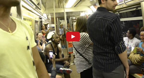 New York commuters got a treat with this flashmob from the Broadway cast of The Lion King