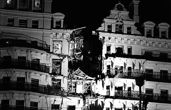 The Grand Hotel in Brighton shortly after the bomb exploded