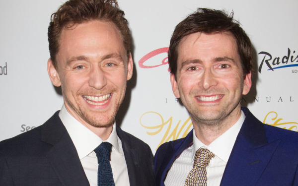 Tom Hiddleston and David Tennant with their WhatsOnStage Awards, for Best Play Revival and Best Actor in a Play