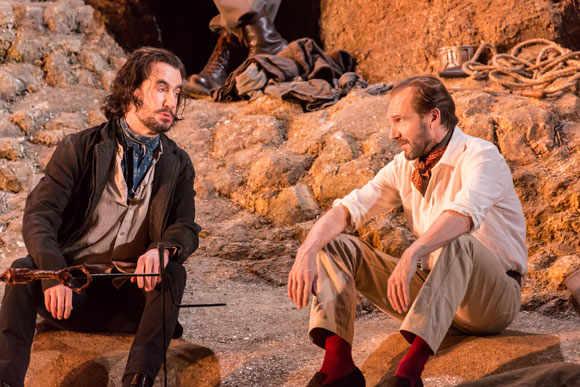 Tim McMullan and Ralph Fiennes in &#39;failed novelist&#39; George Bernard Shaw&#39;s Man and Superman at the National