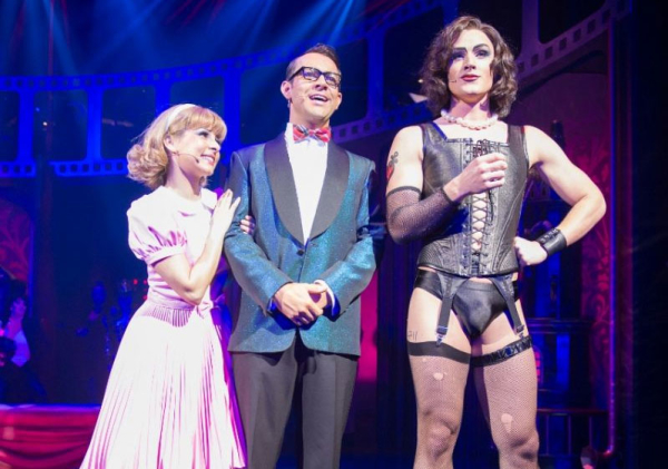 Roxanne Pallett, Ben Forster and Oliver Thornton in the 2013 UK tour of The Rocky Horror Show