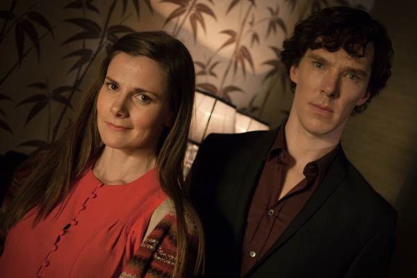 Louise Brealey and Benedict Cumberbatch in Sherlock