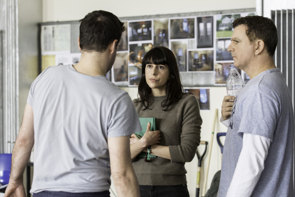 Dominic Rowan, Natalie Abrahami and Martin Marquez in rehearsal for Ah, Wilderness! at the Young Vic