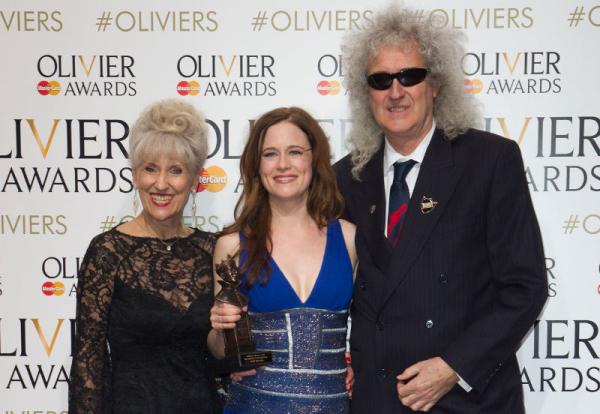 Brian May with his wife Anita Dobson presented Beautiful star Katie Brayben with Best Actress in a Musical