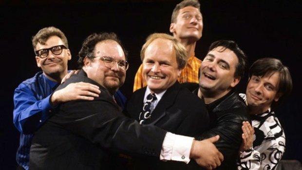 Some of the original cast members including Greg Proops (left) and Clive Anderson (center)