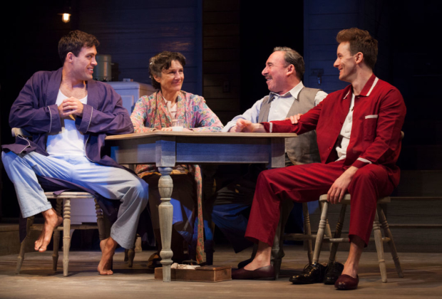 Family fortunes:Alex Hassell (Biff), Harriet Walter (Linda Loman), Antony Sher (Willy Loman) and Sam Marks (Happy)