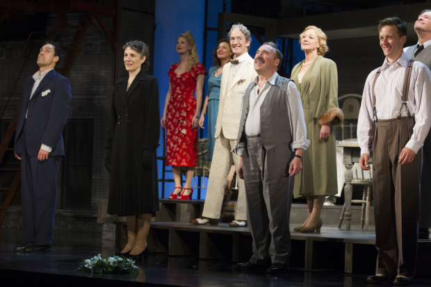 The company during the curtain call at the Noel Coward