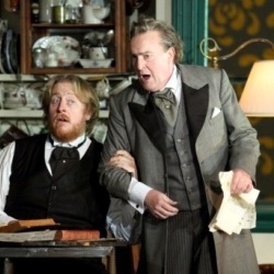Amdrew Shore as Beckmesser with Iain Paterson (left) as Hans Sachs in The Mastersingers of Nuremberg (ENO)