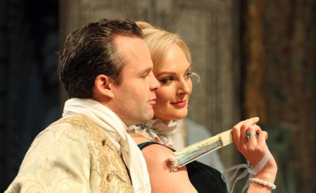Jamie Glover (The Count) and Katherine Kingsley (Hortensia) in The Rehearsal