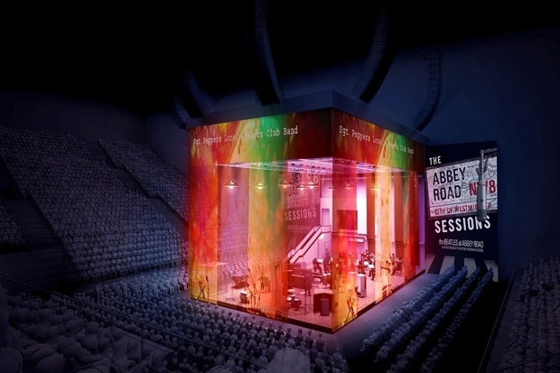 Artist&#39;s impression of the set for The Sessions at Abbey Road