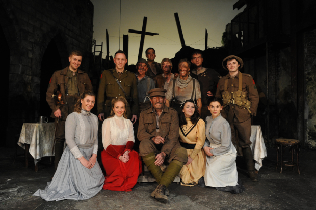 Sebastian Faulks (front row, centre) with the cast of Birdsong