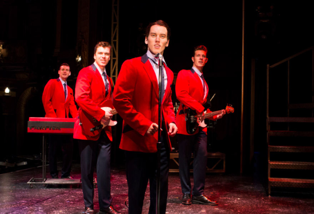 Sam Ferriday, Stephen Webb, Matt Corner and Lewis Griffiths in Jersey Boys