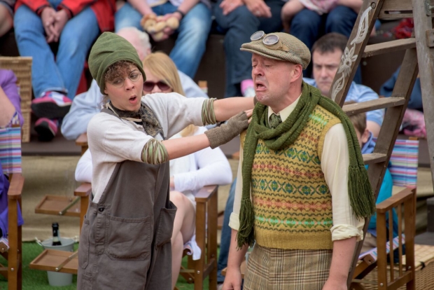 Alix Ross (Mole) and Daniel Goode (Toad) in The Wind in the Willows