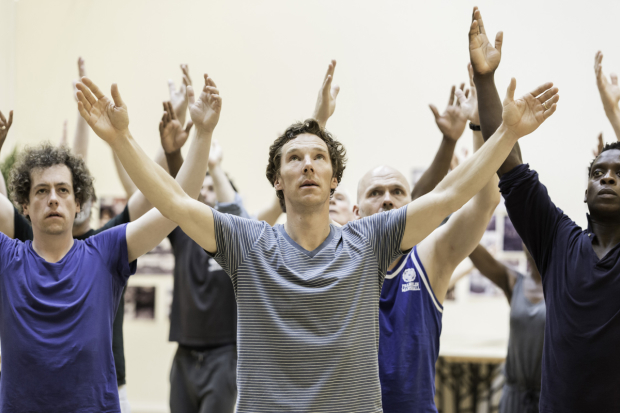 Benedict Cumberbatch and cast in rehearsals for Hamlet