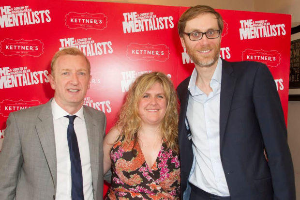 Abbey Wright with Mentalists stars Steffan Rhodri and Stephen Merchant