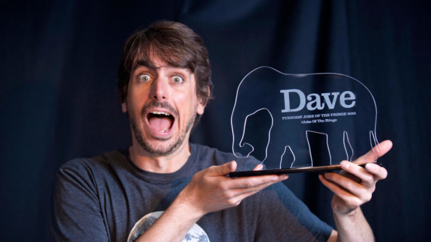 Elephant in the room: Darren Walsh with his prize