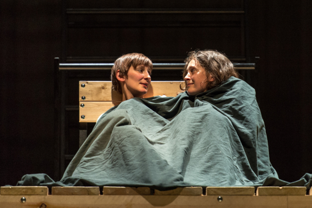 Laura Elphinstone (Helen Burns) and Madeleine Worrall (Jane) in Jane Eyre at the National