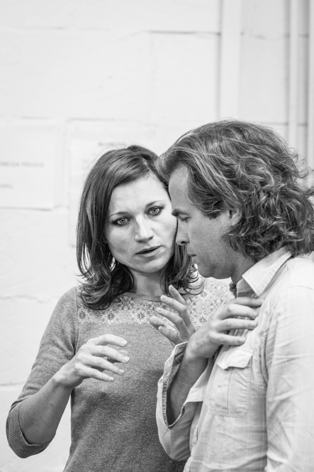Kate Fleetwood and Rupert Goold in rehearsals for Medea