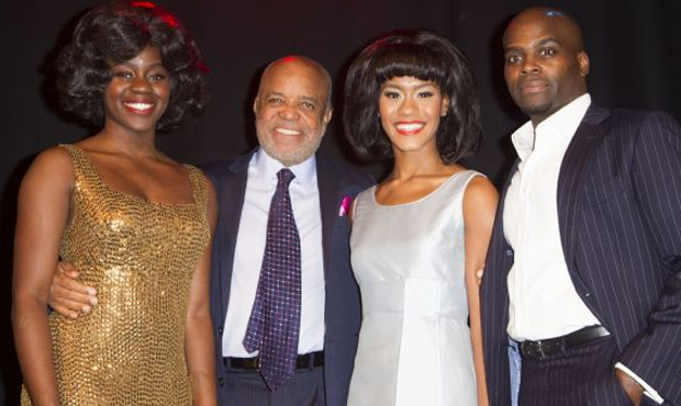 Aisha Jawondo (Martha Reeves), Berry Gordy, Lucy St Louis (Diana Ross) and Cedric Neal (Berry Gordy)